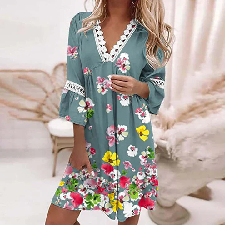 Women's Summer Dress Airy Floral Design Breathable Material
