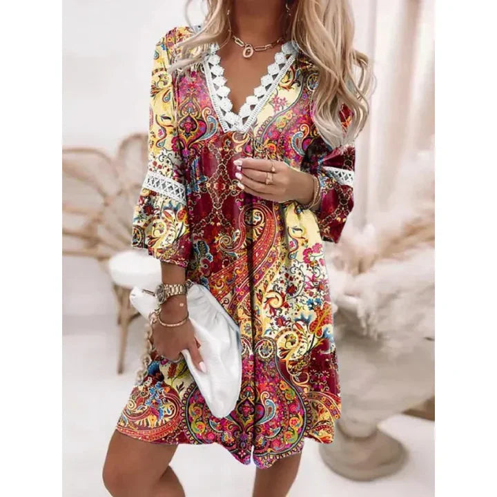 Women's Summer Dress Airy Floral Design Breathable Material