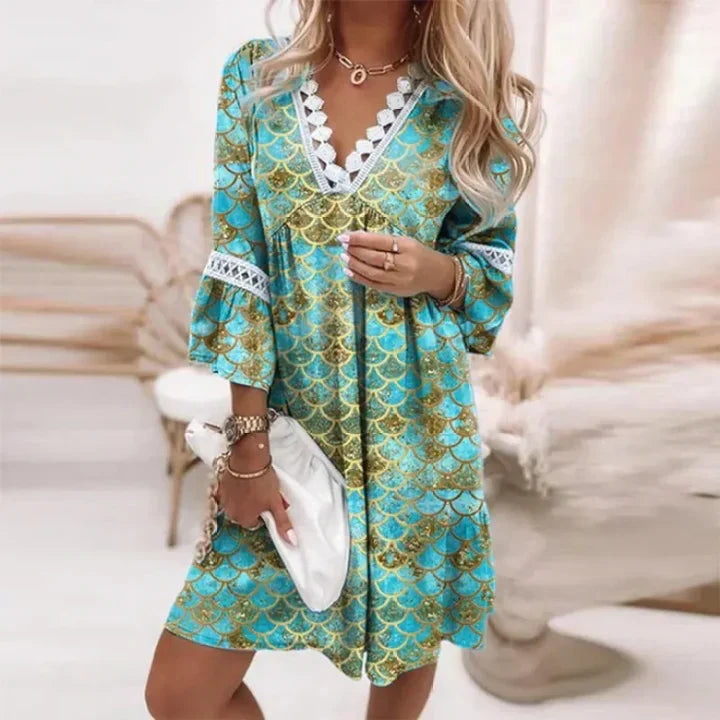 Women's Summer Dress Airy Floral Design Breathable Material