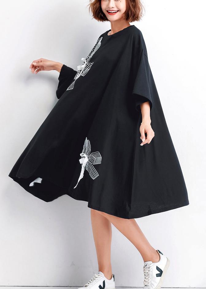 Women's Summer Dress with Embroidery and Large Hemline
