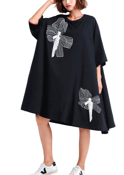 Women's Summer Dress with Embroidery and Large Hemline