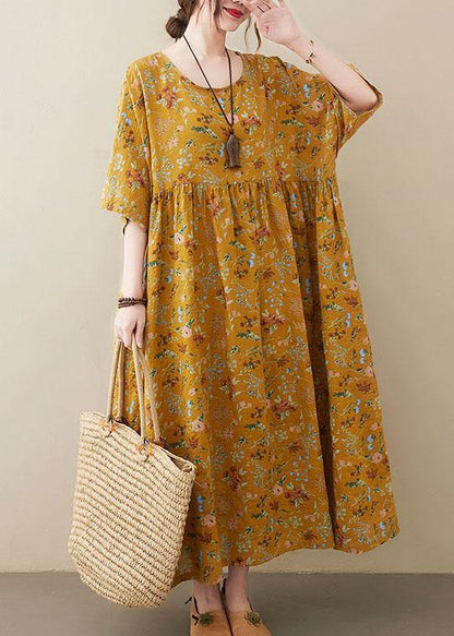 Women's Summer Dress with O-Neck and Print