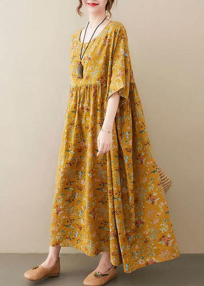 Women's Summer Dress with O-Neck and Print