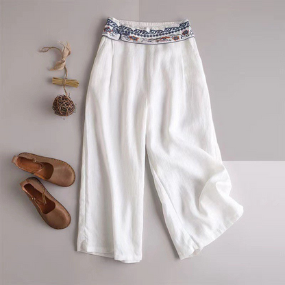 Women's Summer Pants Thin Embroidery Comfortable Elegant