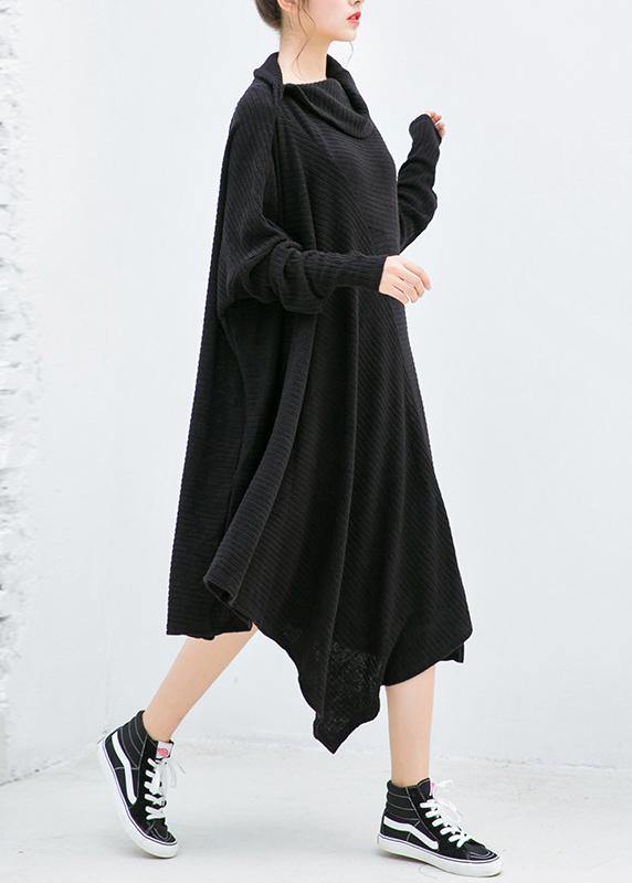 Women's Sweater Dress Asymmetric Design High Neck