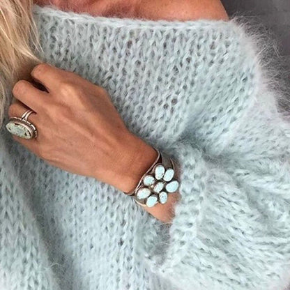 Women's Sweater Knitted Cotton and Acrylic for Casual and Formal Outfits