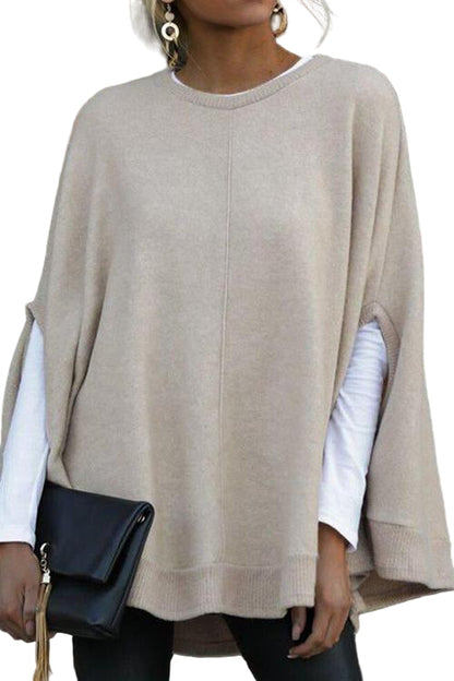 Women's Sweater Round Neck with Bat Sleeves Casual Style