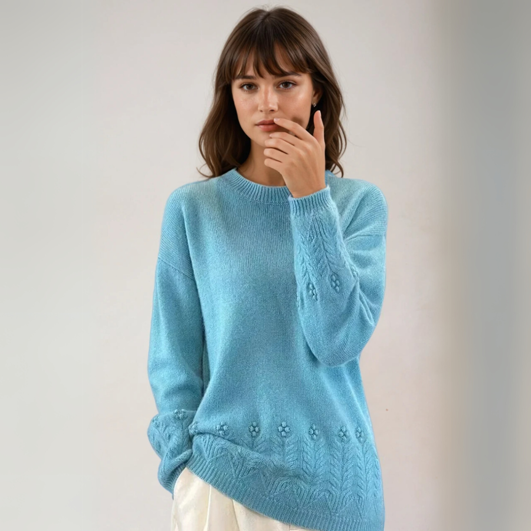 Women's Sweater Scandinavian Floral Pattern Knitted Style
