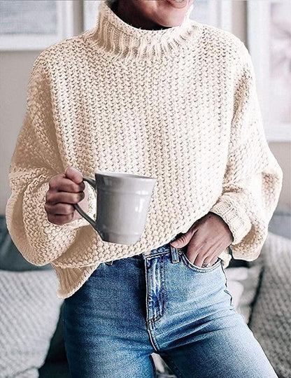 Women's Sweater Solid Colour Long Sleeves Cotton Polyester