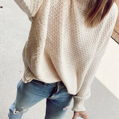 Women's Sweater Solid Colour Long Sleeves Cotton Polyester
