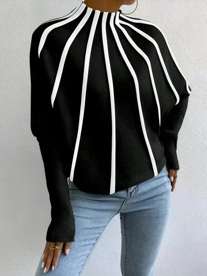 Women's Sweater Striped Casual Soft Cotton Blend