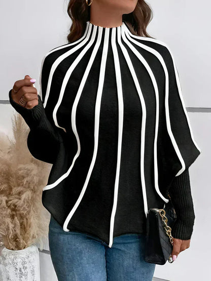 Women's Sweater Striped Casual Soft Cotton Blend