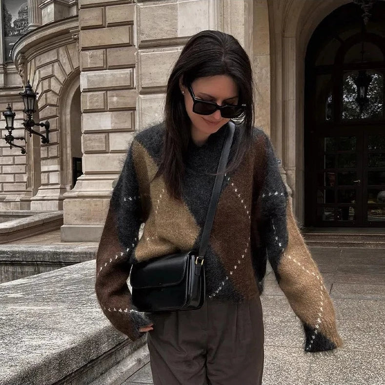 Women's Sweater With Modern Patterns