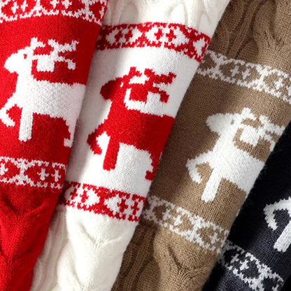 Women's Sweater With Timeless Holiday Print Style Round Neckline