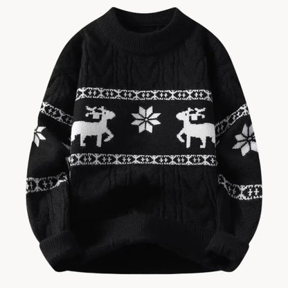 Women's Sweater With Timeless Holiday Print Style Round Neckline