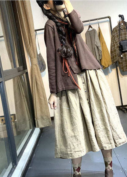 Women's Sweater with Asymmetric Design and Buttons