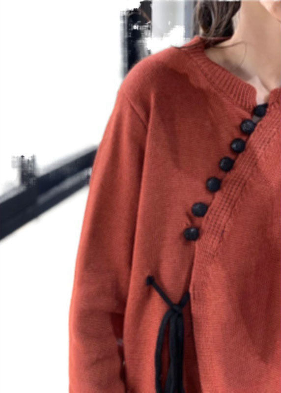 Women's Sweater with Asymmetric Design and Buttons