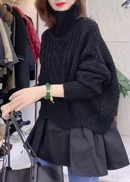 Women's Sweater with Col and Knitted Style for Winter