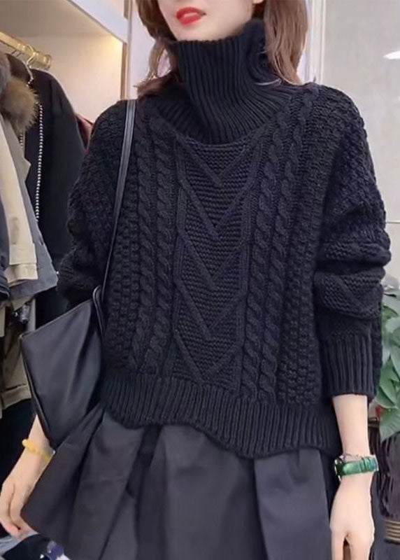 Women's Sweater with Col and Knitted Style for Winter