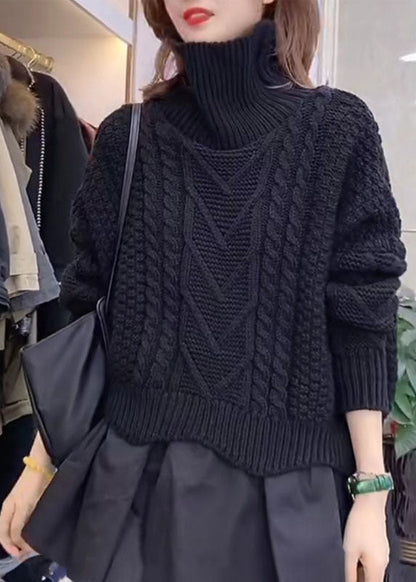 Women's Sweater with Col and Knitted Style for Winter