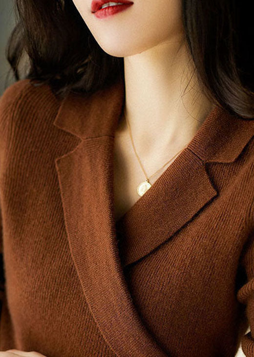 Women's Sweater with Peter Pan Collar and Asymmetric Design