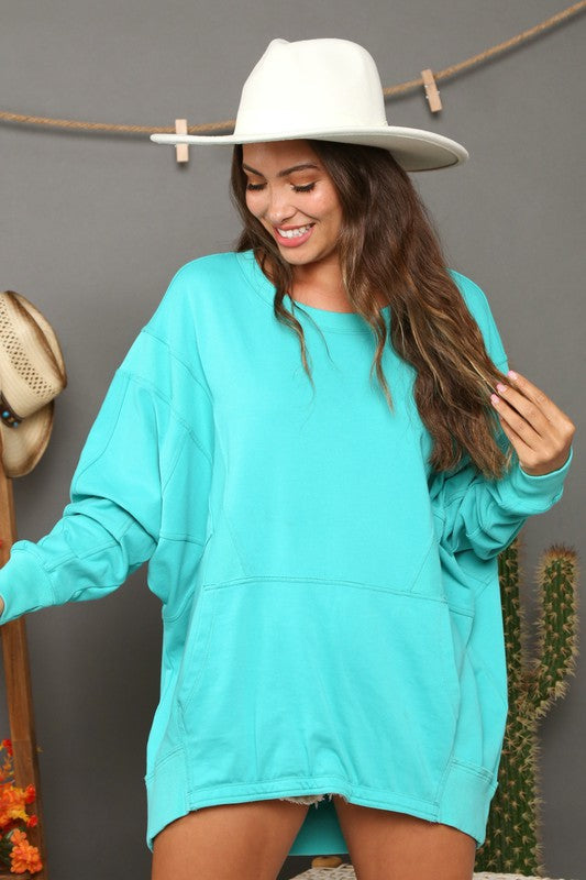 Women's Sweatshirt Contrast French Terry