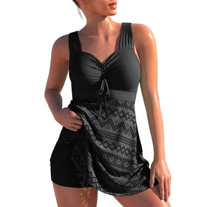 Women's Tankini Set With Padded Top and Gathering Details