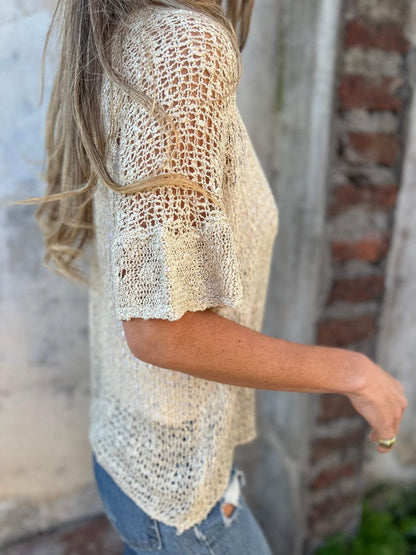 Women's Textured V-neck top