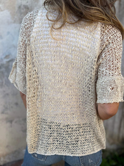 Women's Textured V-neck top