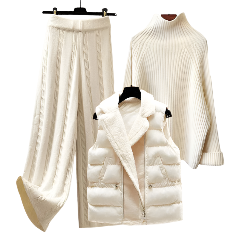 Women's Three-Piece Set Elegant Polyester Cotton Blend