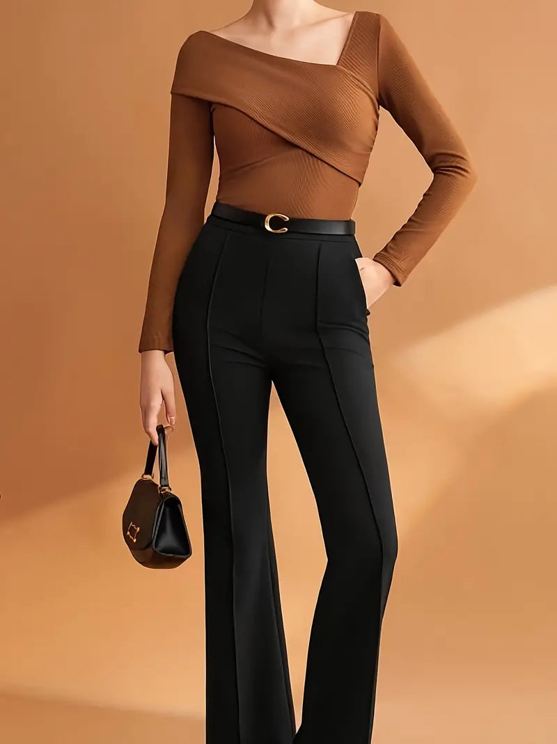 Women's Top Asymmetric Neckline Fashionable High Quality Fabric
