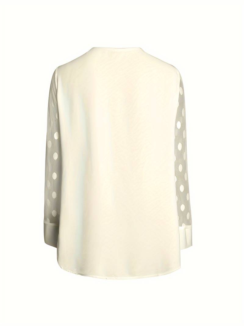 Women's Top Long Sleeves Notched Neckline Pleasant Material