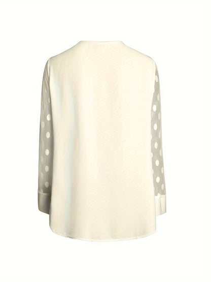 Women's Top Long Sleeves Notched Neckline Pleasant Material