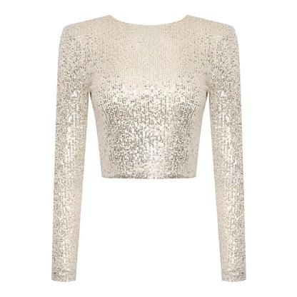 Women's Top Sequins Breathable Polyester For Festive Occasions