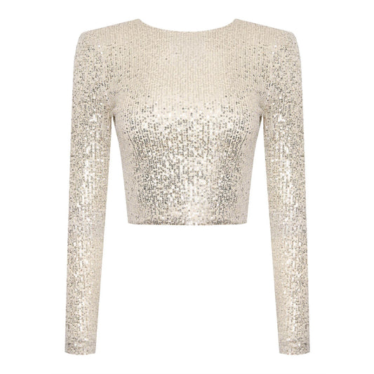 Women's Top Sequins Breathable Polyester For Festive Occasions