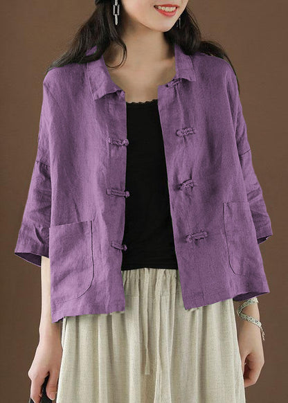 Women's Top with Peter Pan Collar and Pockets