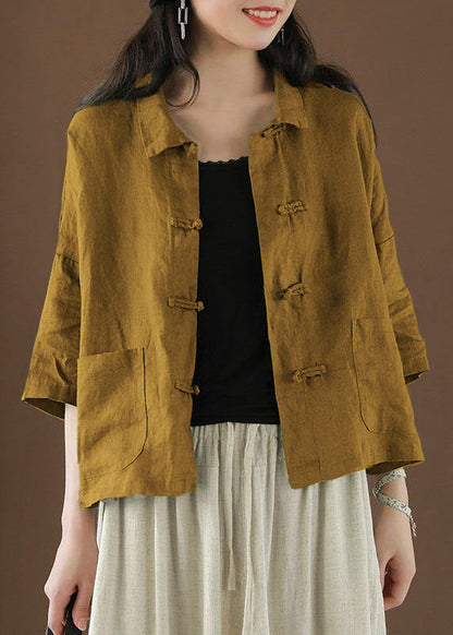 Women's Top with Peter Pan Collar and Pockets