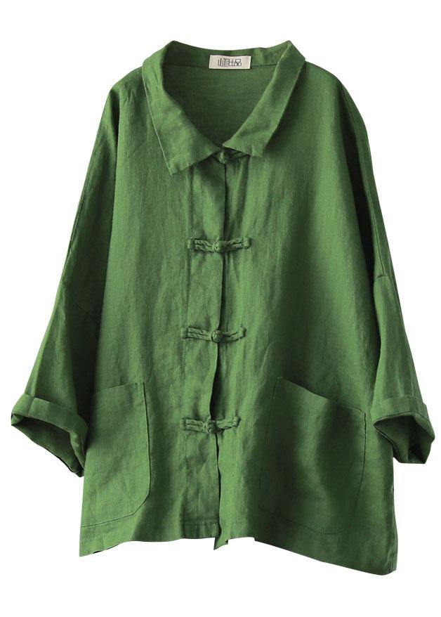 Women's Top with Peter Pan Collar and Pockets