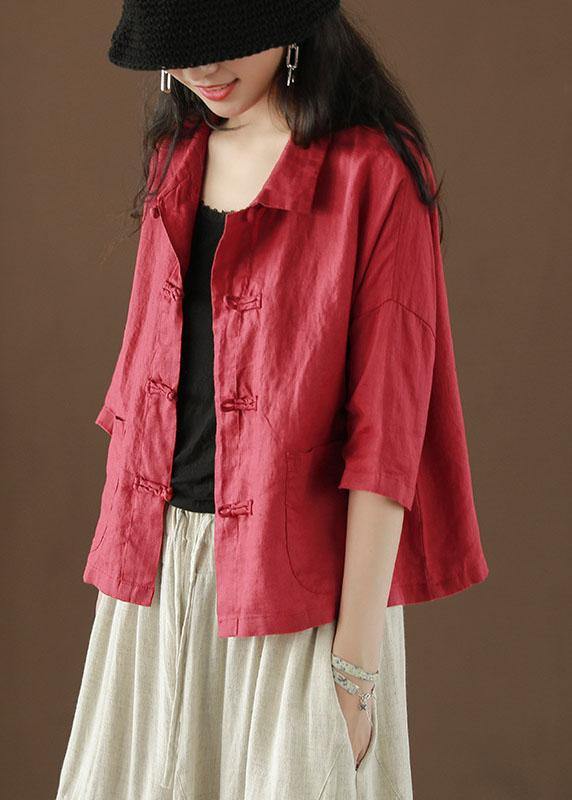 Women's Top with Peter Pan Collar and Pockets