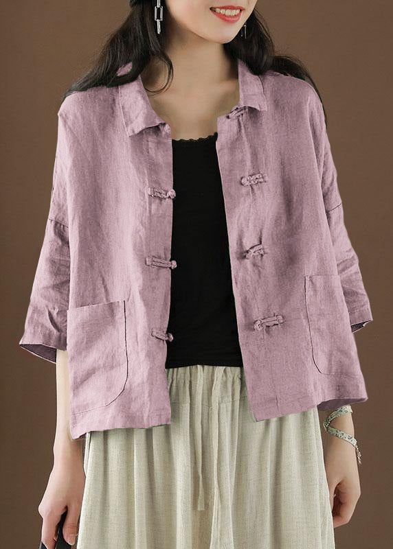 Women's Top with Peter Pan Collar and Pockets
