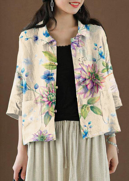 Women's Top with Peter Pan Collar and Pockets