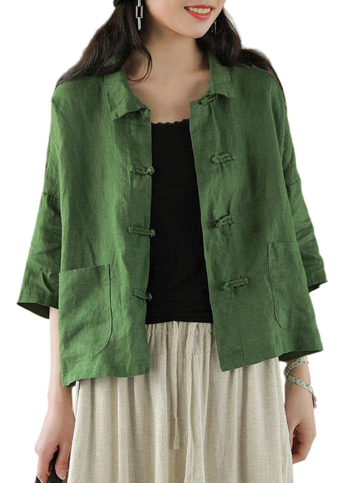 Women's Top with Peter Pan Collar and Pockets