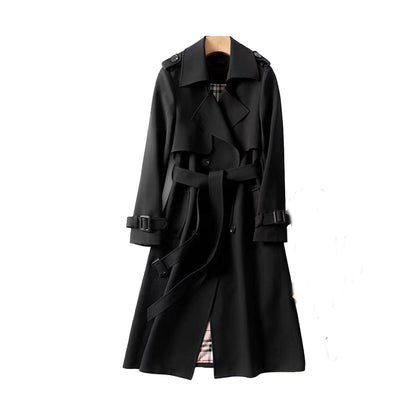 Women's Trench Coat Double Row Button Luxury Style