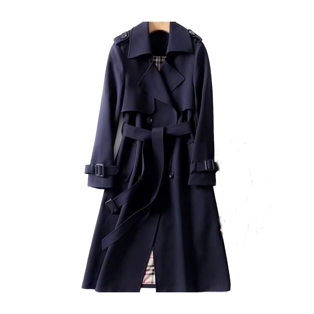 Women's Trench Coat Double Row Button Luxury Style