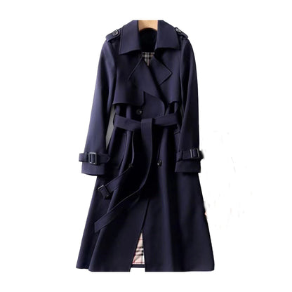 Women's Trench Coat Double Row Button Luxury Style