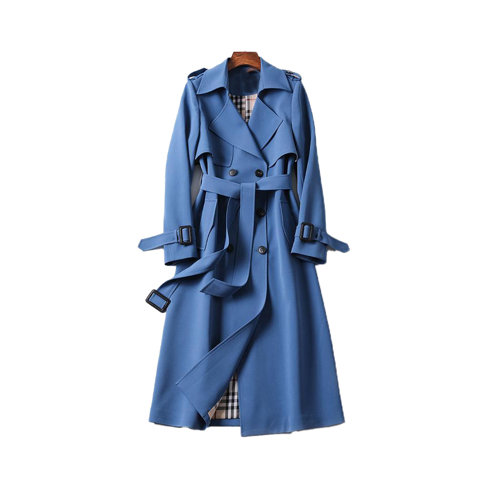 Women's Trench Coat Double Row Button Luxury Style