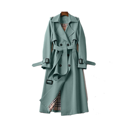 Women's Trench Coat Double Row Button Luxury Style