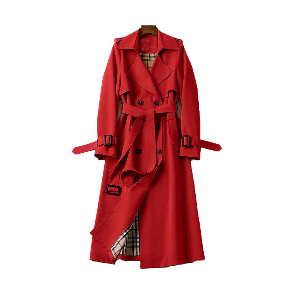 Women's Trench Coat Double Row Button Luxury Style
