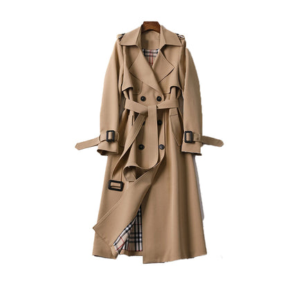 Women's Trench Coat Double Row Button Luxury Style