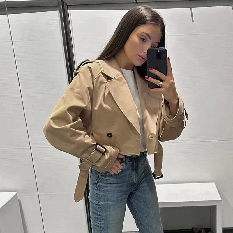 Women's Trench Coat Short Stylish